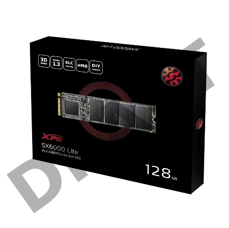 Накопитель SSD M.2 ADATA 128Gb SX6000 Lite <ASX6000LNP-128GT-C> (PCI-E 3.0 x4, up to 1800/600Mbs, 3D TLC, NVMe 1.3, 22x80mm)