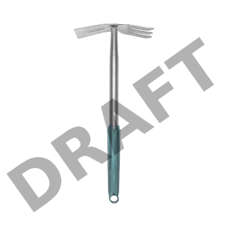 Мотыжка комбинированная 3 прямых зубца с металлической ручкой ЧЕТЫРЕ СЕЗОНА