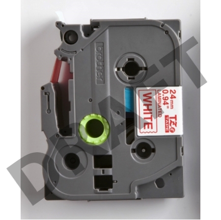 Наклейка ламинированная TZ-E252 (24 мм бел/красн, аналог TZ-252)