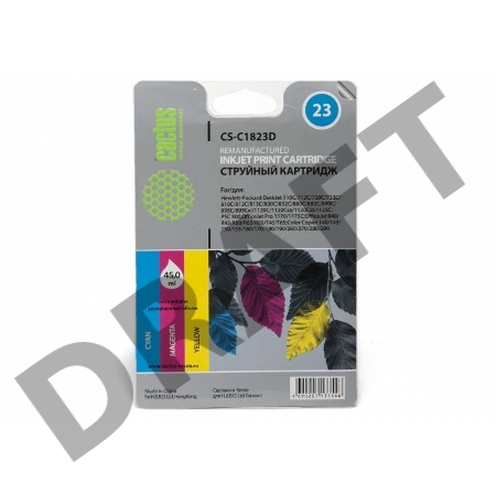 Картридж струйный Cactus CS-C1823D цветной для №23 HP DeskJet 700series/712c/720c/722c/810 (38ml)