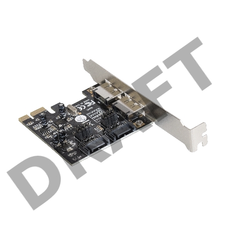 Контроллер ExeGate EXE-501 PCI-E 2.0, SATA3 6Gb/s, 2 int+2 ext (OEM)