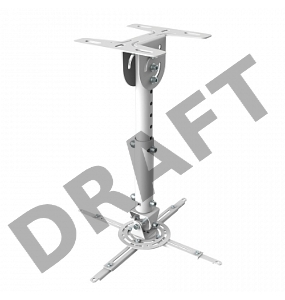 Кронштейн Wize WPA-W белый {Потолочные, Макс. крепежное расстояние 260х260, макс. вес нагрузки 12 кг, Наклон,поворот °+/-15, расстояние от стены/ потолка 35-46 см}