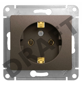 Механизм розетки 1-м Glossa с заземл. шоколад SchE GSL000843