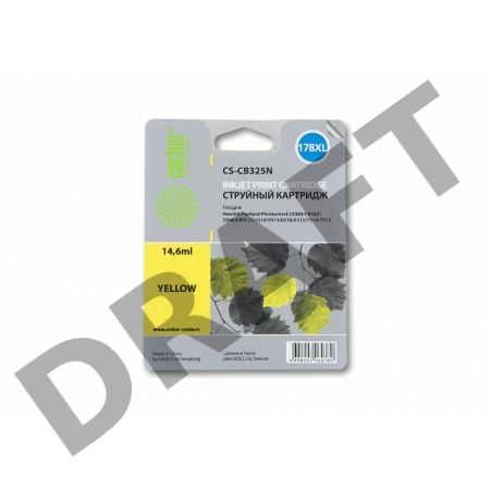 Картридж струйный Cactus CS-CB325N желтый для №178XL HP PhotoSmart B8553/C5383/C6383/D5463 (14,6ml)