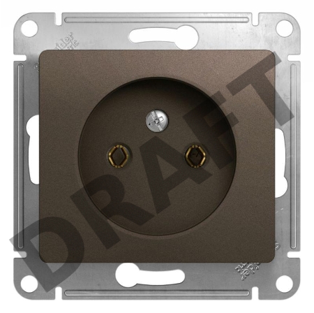 Механизм розетки 1-м СП Glossa 16А IP20 без заземл. шоколад SchE GSL000841