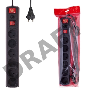 Сетевой фильтр Most LR 3м (6 розеток) черный (коробка)