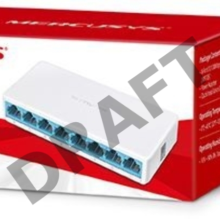 Коммутатор Mercusys MS108, 8 портов Ethernet 100 Мбит/с
