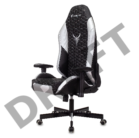 Кресло игровое Knight Neon черный/серебряный соты эко.кожа с подголов. крестовина металл