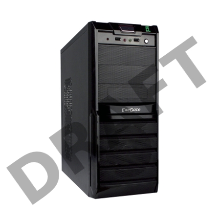Корпус Exegate EX278398RUS Miditower Exegate XP-329S Black, ATX, <XP450, Black,120mm>, 2*USB, Audio