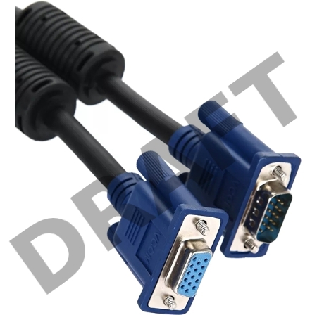 Кабель VCOM VVG6460-5MO удлинительный Монитор-SVGA card (15M-15F) 5m, 2 фильтра