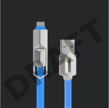 USB кабель ACD-DUAL Lightning / MicroUSB ~ USB-A 2в1, TPE, 1м, синий (ACD-U924-CML)