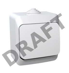 Выключатель 10 АХ, БЕЛЫЙ, Россия ЭТЮД IP44 О/У 1-клавишный