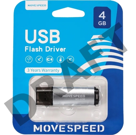 Накопитель USB2.0 4GB Move Speed M1 серебро