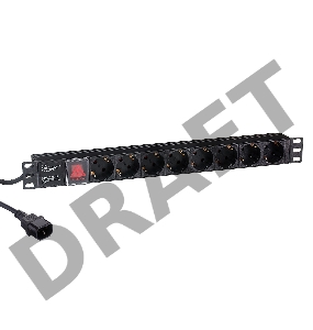 Блок розеток горизонтальный ExeGate ServerPro PDU-19H806 Al-8S-C14-3-SW, 19