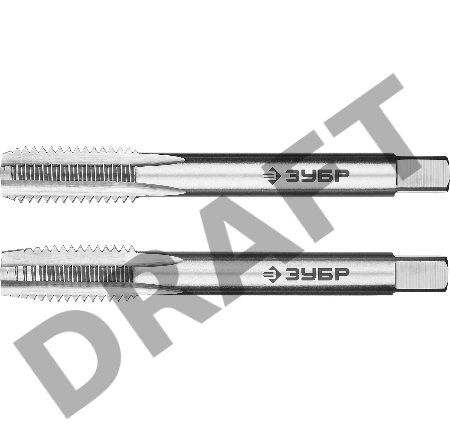 Комплект метчиков ЗУБР 4-28007-10-1.5-H2_z01 М10x1.5мм, сталь Р6М5, машинно-ручные