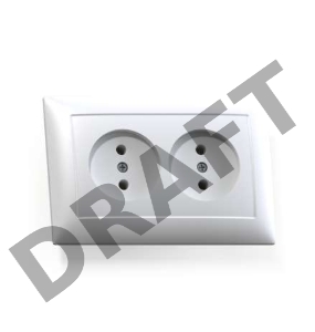 Розетка 2-м СП Селена 16А IP20 РС16-371 бел. Кунцево 8115