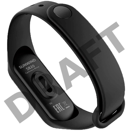 Смарт-браслет SunWind SB20 TFT корп.:черный рем.:черный (SB20B)