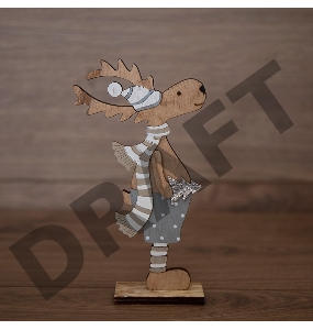 Деревянная фигурка «Рождественский Олень» Синий 10,5*4*18 см