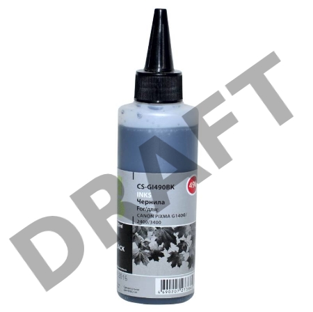 Чернила Cactus CS-GI490BK черный 100мл для Canon Pixma G1400/G2400/G3400