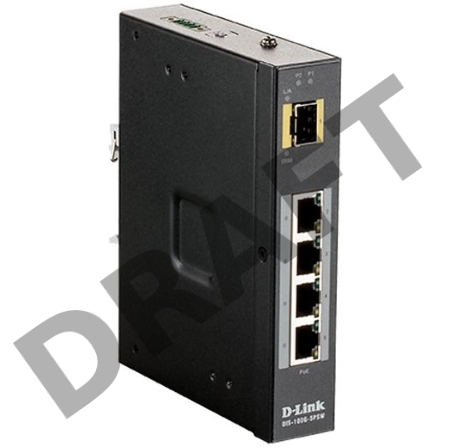 Коммутатор D-Link DIS-100G-5PSW/A1A Промышленный неуправляемый коммутатор с 4 портами 10/100/1000Base-T, 1 портом 1000Base-X SFP, функцией энергосбере