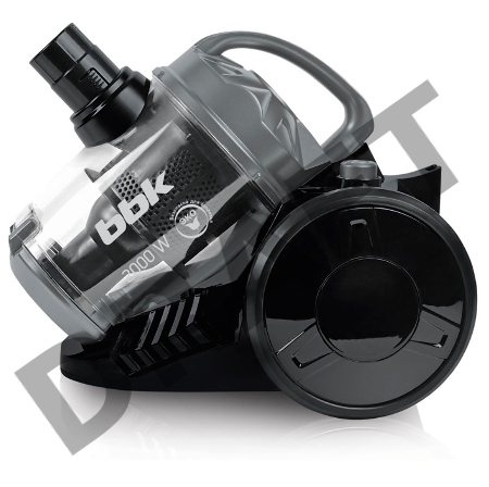 Пылесос BBK BV1503 (черный/темно-серый), 2000Вт, без мешка, объем контейнера для пыли 2,5л, мощность 320 Вт