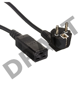 Кабель питания ExeGate Power PC19-5P (Евровилка Schuko->С19) VDE-250V-3*1.5-CU, черный, 16А, 5м