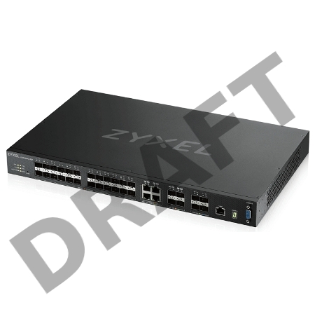 Коммутатор Zyxel XGS4600-32F L3 Managed Switch, 24 port Gig SFP, 4 dual pers.  and 4x 10G SFP+, stackable, dual PSU