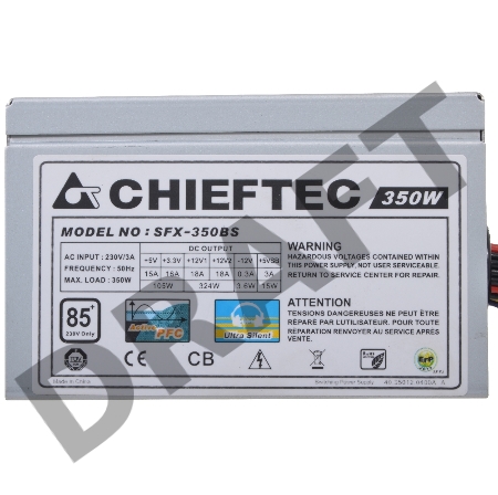 Блок питания  Chieftec 350W OEM SFX-350BS SFX, v2.3,  A.PFC, КПД>85%, 2x SATA, 2x MOLEX, Fan 8 cm.