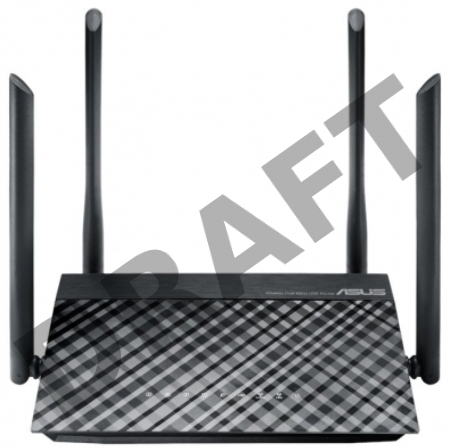 Маршрутизатор беспроводной Asus RT-AC1200 10/100BASE-TX черный (Dual Band)