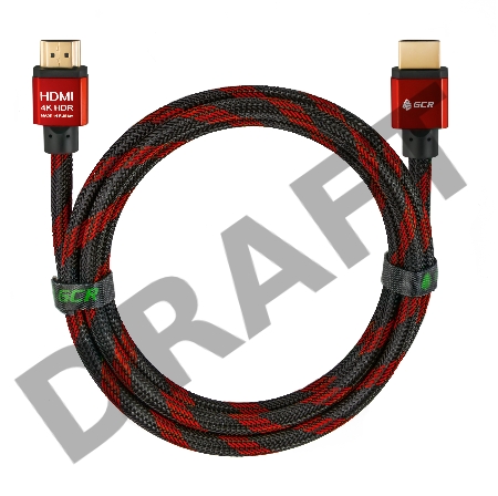 Greenconnect Кабель 0.5m HDMI версия 2.0, HDR 4:2:2, Ultra HD, 4K 60 fps 60Hz/5K*30Hz, 3D, AUDIO, 18.0 Гбит/с, 28/28 AWG, OD7.3mm, тройной экран, BICOLOR нейлон, AL корпус красный, GCR-51488 Greenconnect Кабель 0.5m HDMI версия 2.0, HDR 4:2:2, Ultra HD, 4