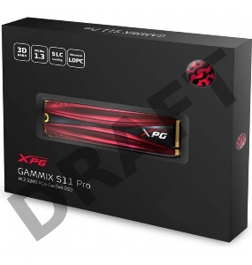 Накопитель SSD ADATA 512Gb XPG S11 Pro  M.2<AGAMMIXS11P-512GT-C> (PCI-E 3.0 x4, up to 3500/2300Mbs, 390000 IOPs, 3D TLC, NVMe 1.3, 22x80mm, радиатор)