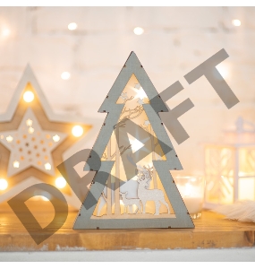 Деревянная фигурка с подсветкой «Елочка» 20х6,5х29 см