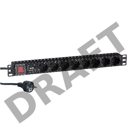 Блок розеток горизонтальный ExeGate ServerPro PDU-19H807 Al-8S-EU2-SW-SPD1, 19