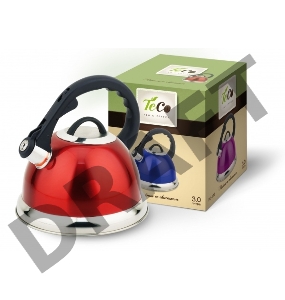 Чайник TECO 3,0 л. со свистком, TC-115, из нержавеющей стали, капсулированное дно    