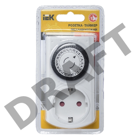 Розетка-таймер Iek ERT-20-1-16-S-30-0-20-K01 РТМ-1 механ. 30мин 24ч 48on/off 16А IP20