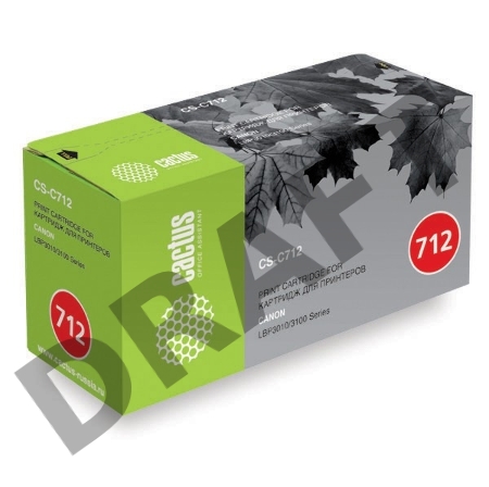 Тонер Картридж Cactus CS-C712S черный для Canon LBP-3010 LBP-3020 (1500стр.)