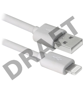 Кабель Defender USB кабель ACH01-03BH белый, USB(AM)-Lightning, 1м (87479)
