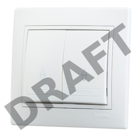 Выключатель LEZARD 701-0202-106  серия скр.проводки Мира проходной двойной белый