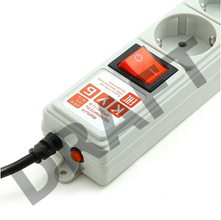 Фильтр-удлинитель Power Cube 3,0 м 6 розеток (серый) 10А/2,2кВт