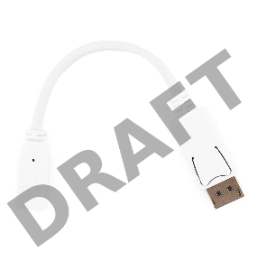 Переходник miniDisplayPort - DisplayPort, Cablexpert A-mDPF-DPM-001-W, 20F/20M, длина 16см, белый, пакет