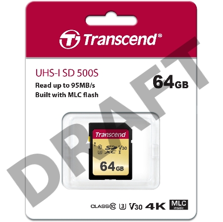 Флеш карта SD 64GB Transcend SDХC UHS-I U3, MLC