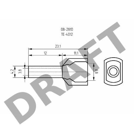 Наконечник штыревой втулочный изолированный F-12 мм 2х4 мм² (НШВи(2) 4.0-12/НГи2 4,0-12) оранжевый REXANT