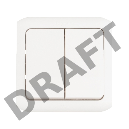 Выключатель 10A 2кл., IP44, бел. Quteo