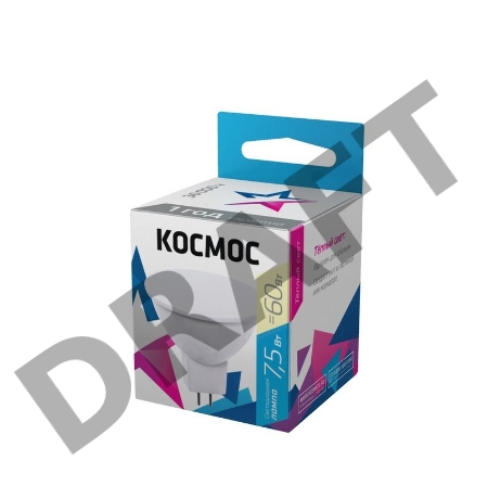 Лампа светодиодная LED BASIC JCDR 7.5Вт 220В GU5.3 3000К Космос LkecLED7.5wJCDRC30
