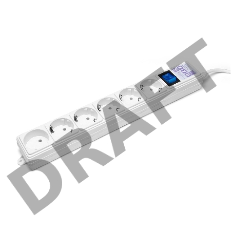 Фильтр-удлинитель Power Cube 3,0 м 6 розеток (белый) 16А/3,5кВт