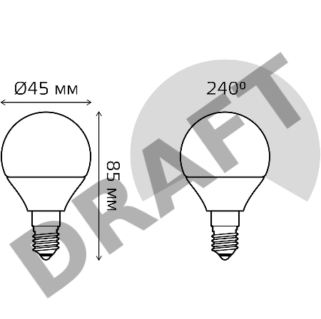 Лампа светодиодная Gauss Elementary 12Вт цок.:E14 шар 220B 3000K св.свеч.бел.теп. (упак.:10шт) (53112)