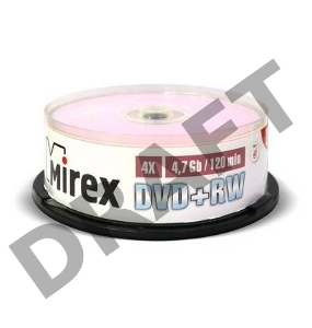 Диск DVD+RW Mirex 4.7 Gb, 4x, Cake Box (25), (25/300)