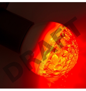 Лампа шар e27 9 LED  Ø50мм красная