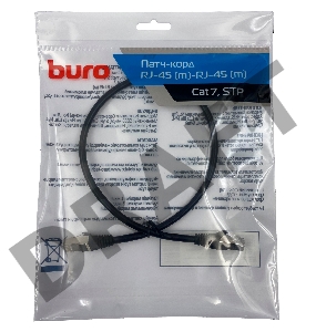 Патч-корд Buro STP 4 пары cat7 CCA molded 0.5м черный RJ-45 (m)-RJ-45 (m)