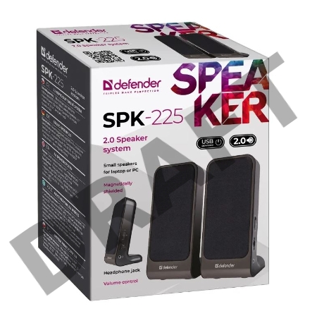 Колонки Defender SPK 220/225 {2.0, 2 х 2W, USB пит, разъем для наушников} 65220